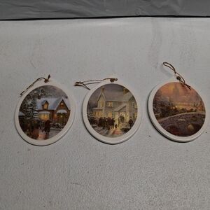 Vintage Thomas Kinkade’s Kurt Adler Three Ornaments